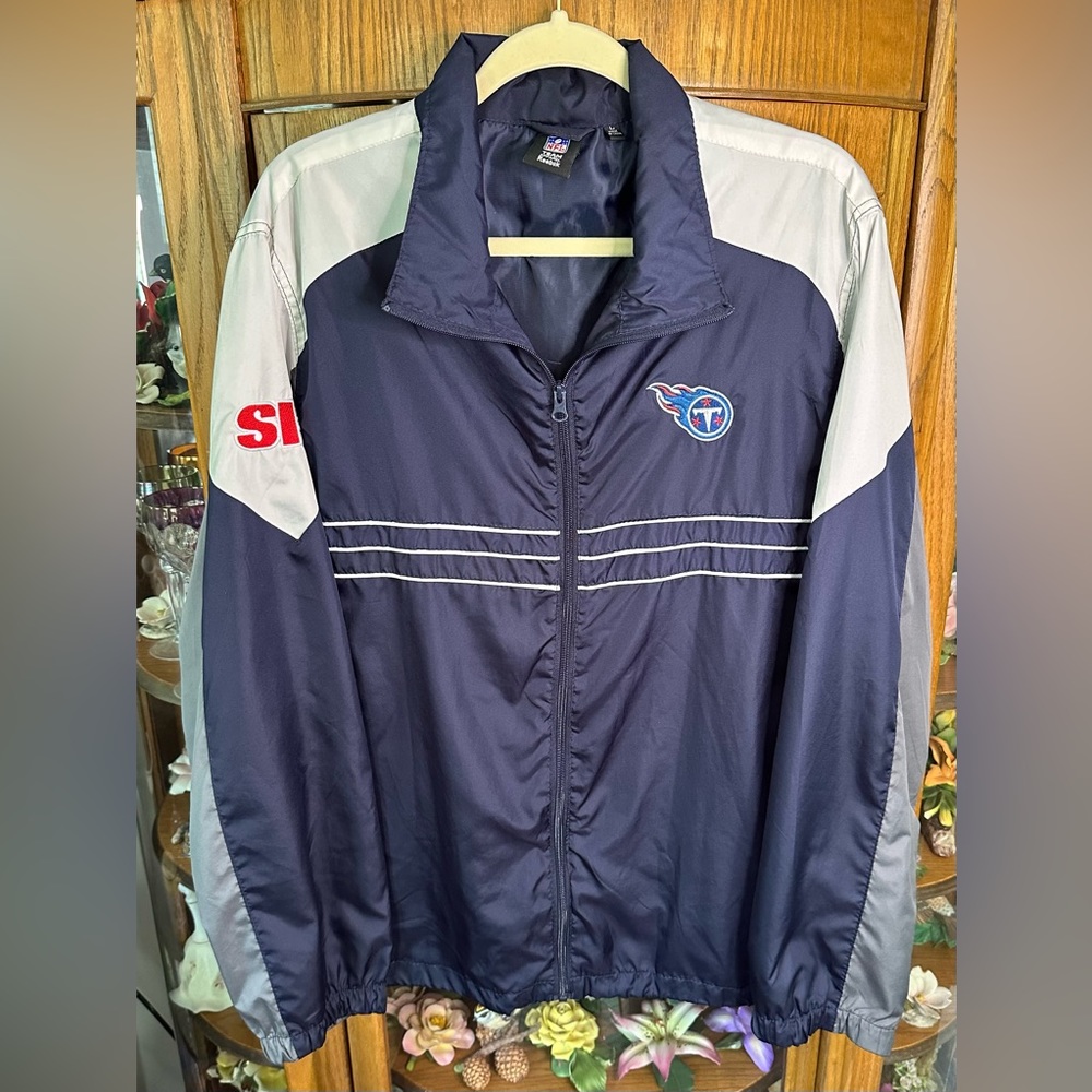 NFL Tennessee Titans Full Zip Windbreaker/Jacket Size Large